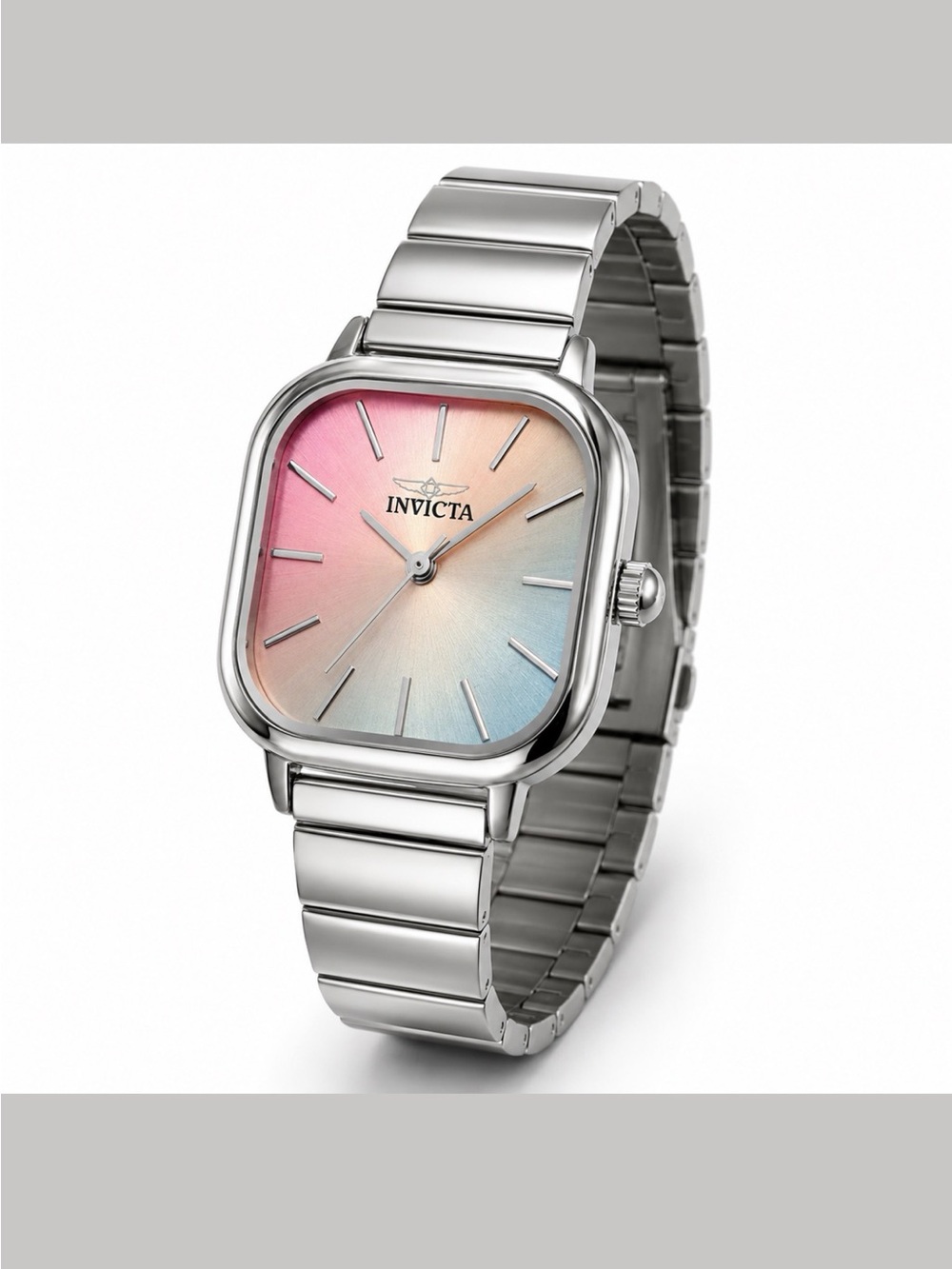 Invicta Celestial 70233 Silver Bracelet Watch Multi-Color Gradient Square Face
